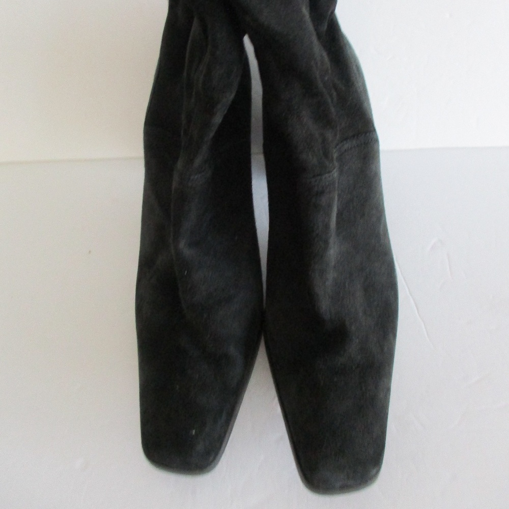 SERGIO ROSSI BOOTS IN 100% SUEDE LEATHER BLACK COLOR SIZE 39 MADE IN ITALY USED!
